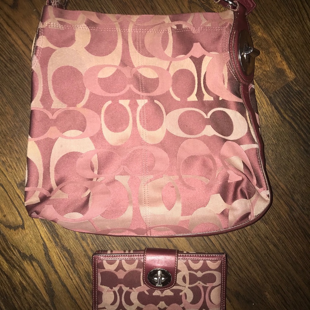 Authentic Coach purse and matching wallet.